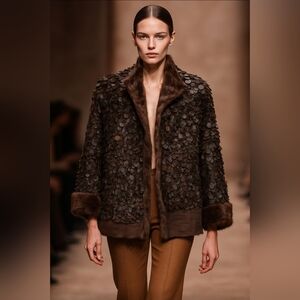 MAURIZIO PECORARO MILANG Reversible jacket made of natural rabbit fur  Size IT42